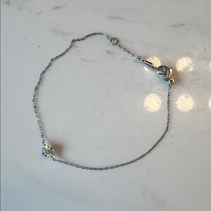 Nadri Silver Bracelet with Crystal Charm